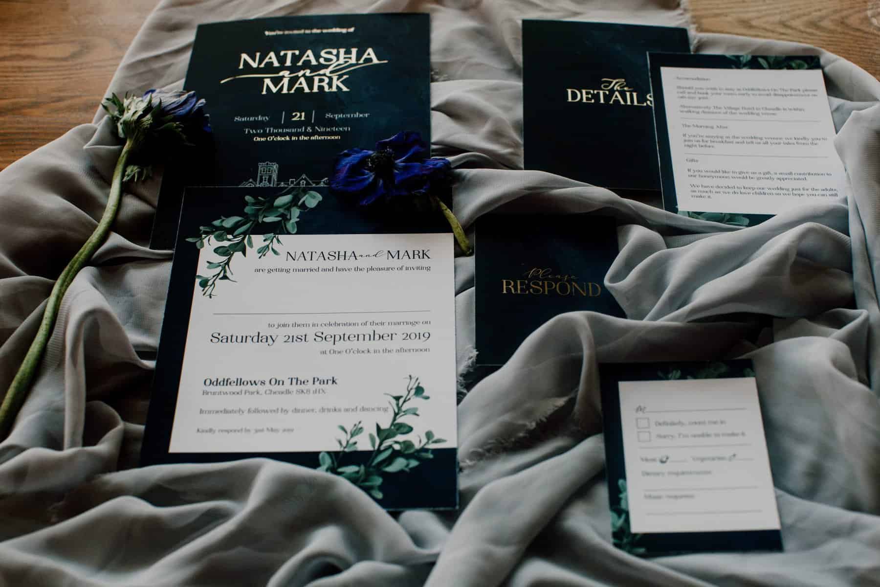 moody wedding stationery