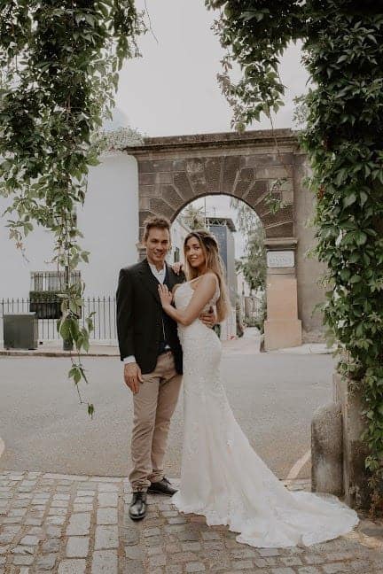 london street wedding couple