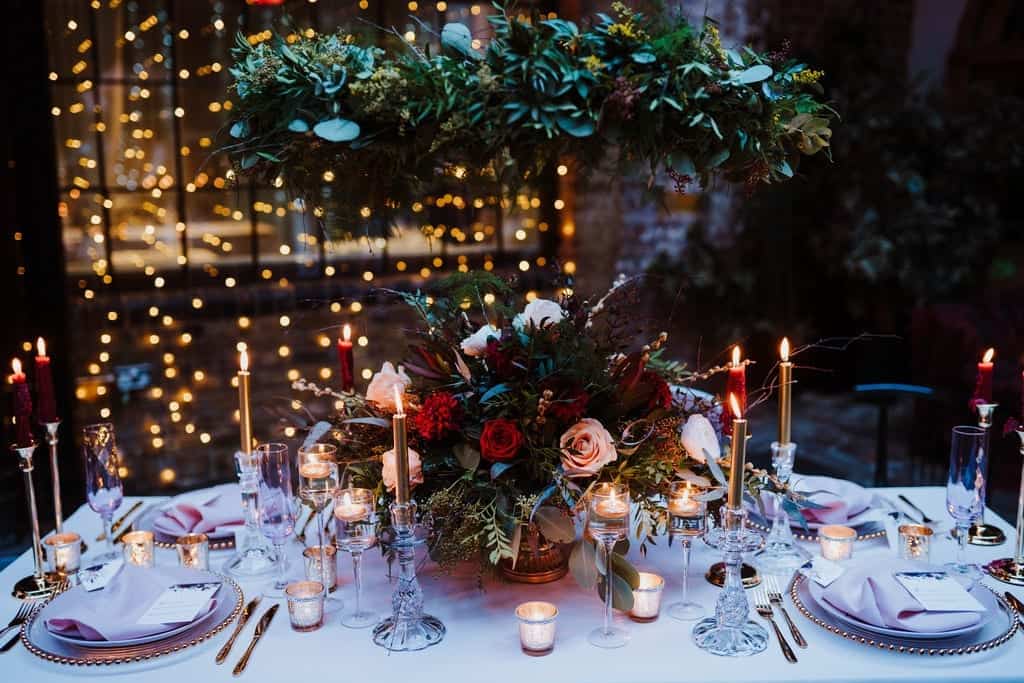 table flowers for Islington metal works