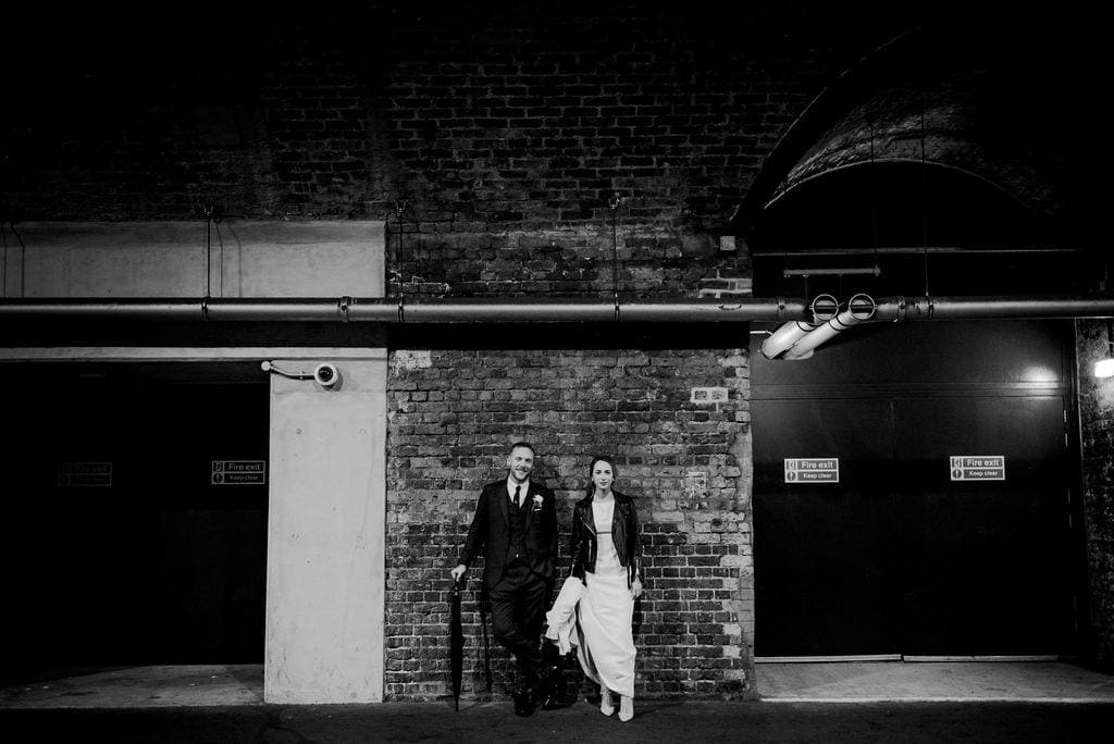 wedding couple on the city streets