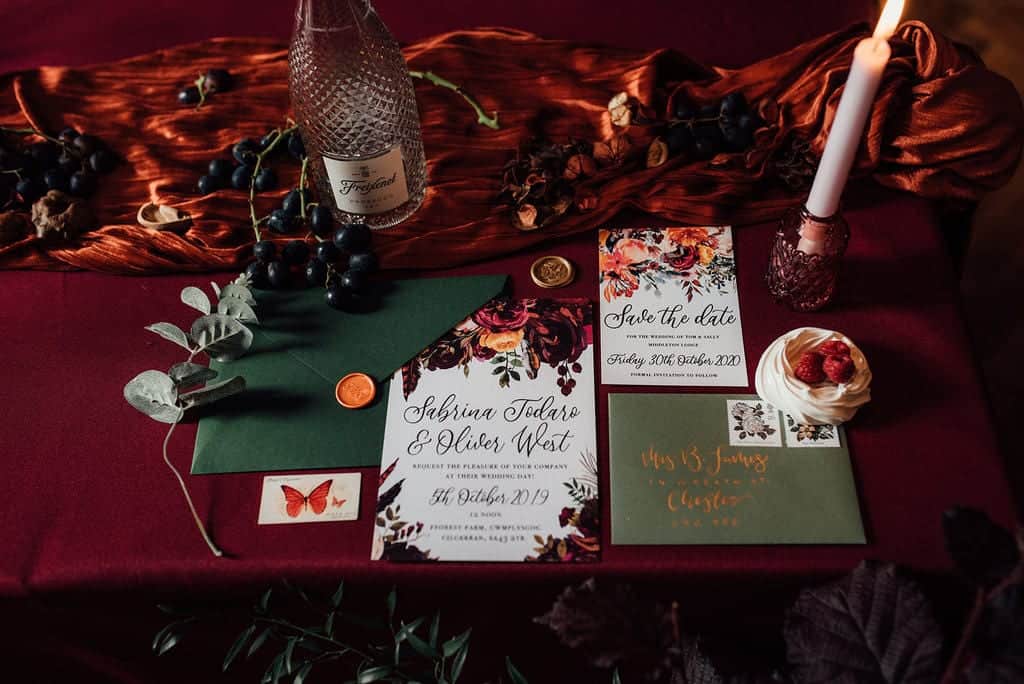 moody wedding inspiration stationery