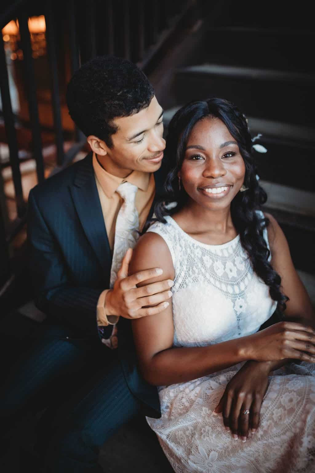 boho bride and groom