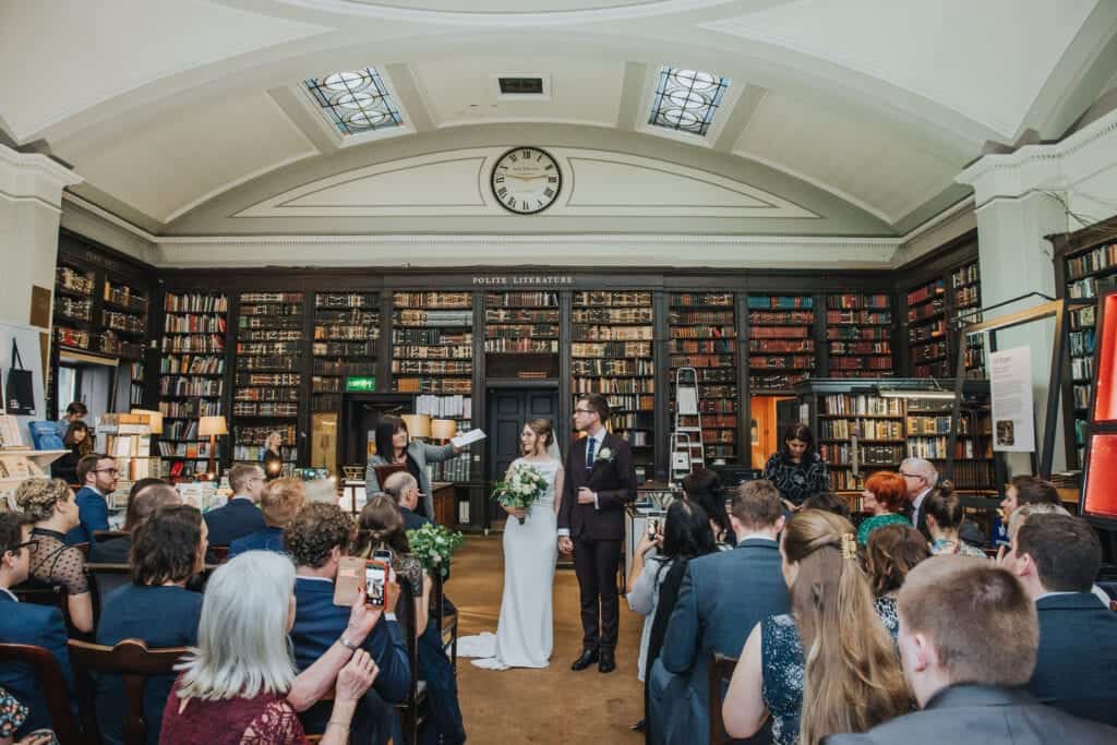 library wedding ceremony