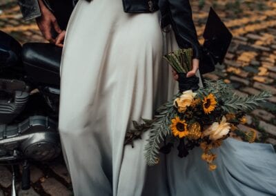 bottom of ombre dip dye wedding dress