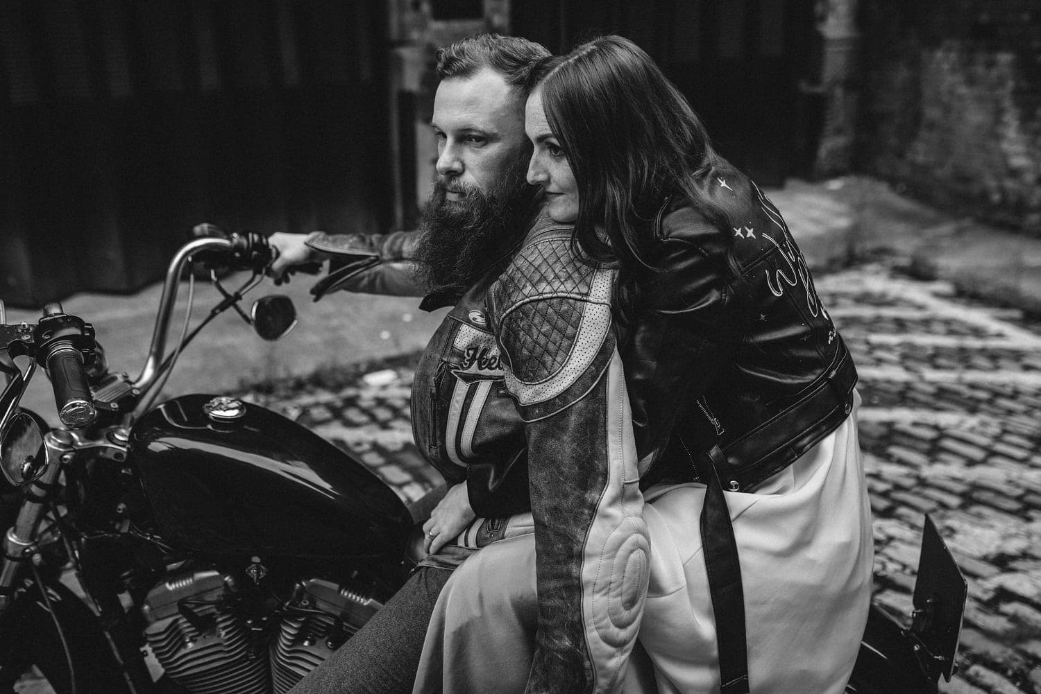 wedding biker couple 