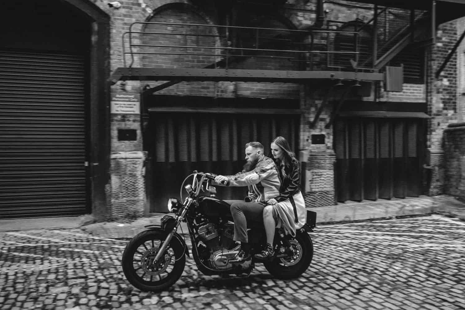 biker wedding couple 