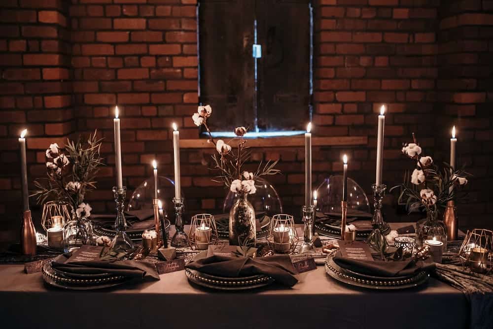 warehouse wedding table
