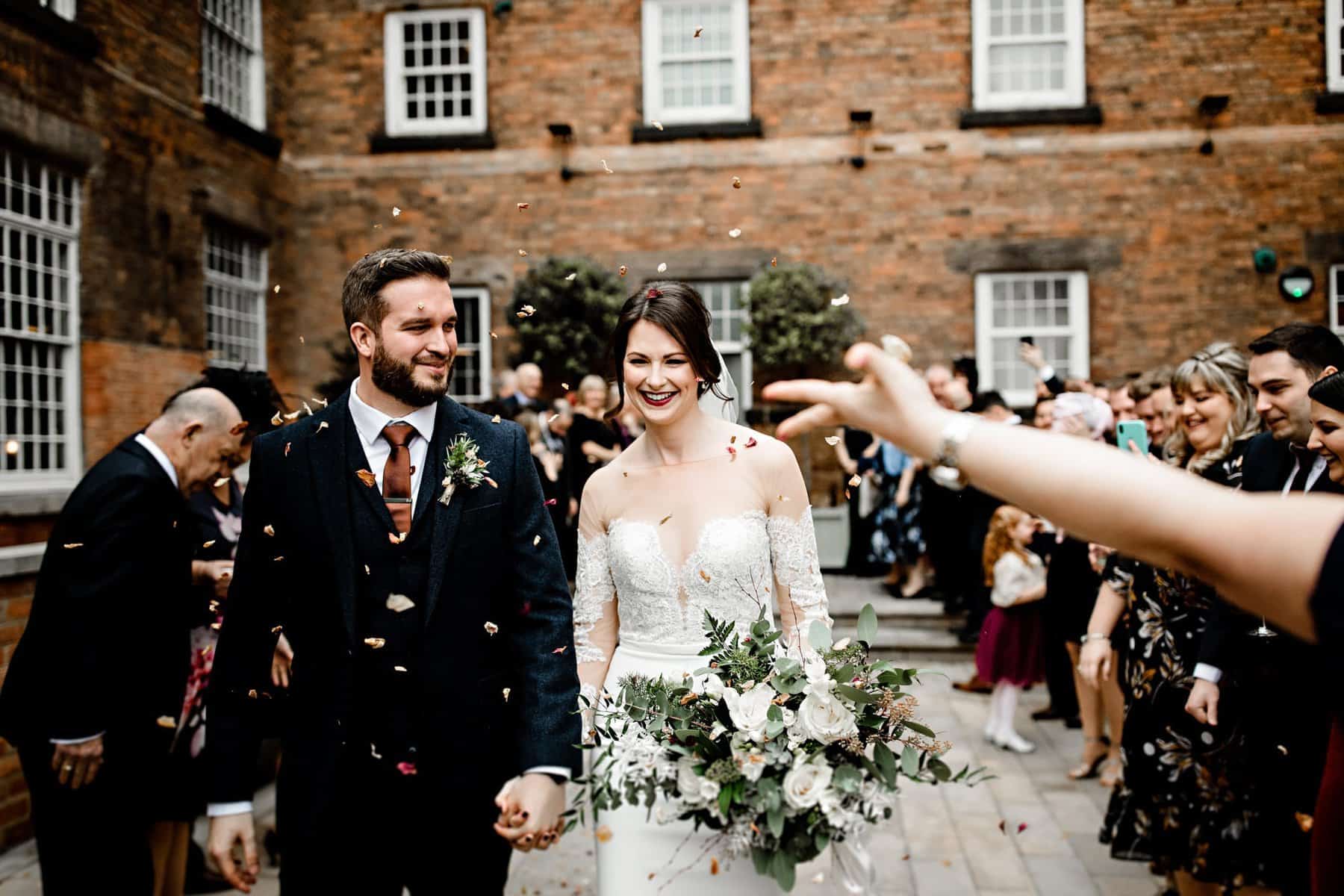 confetti shot wedding couple 