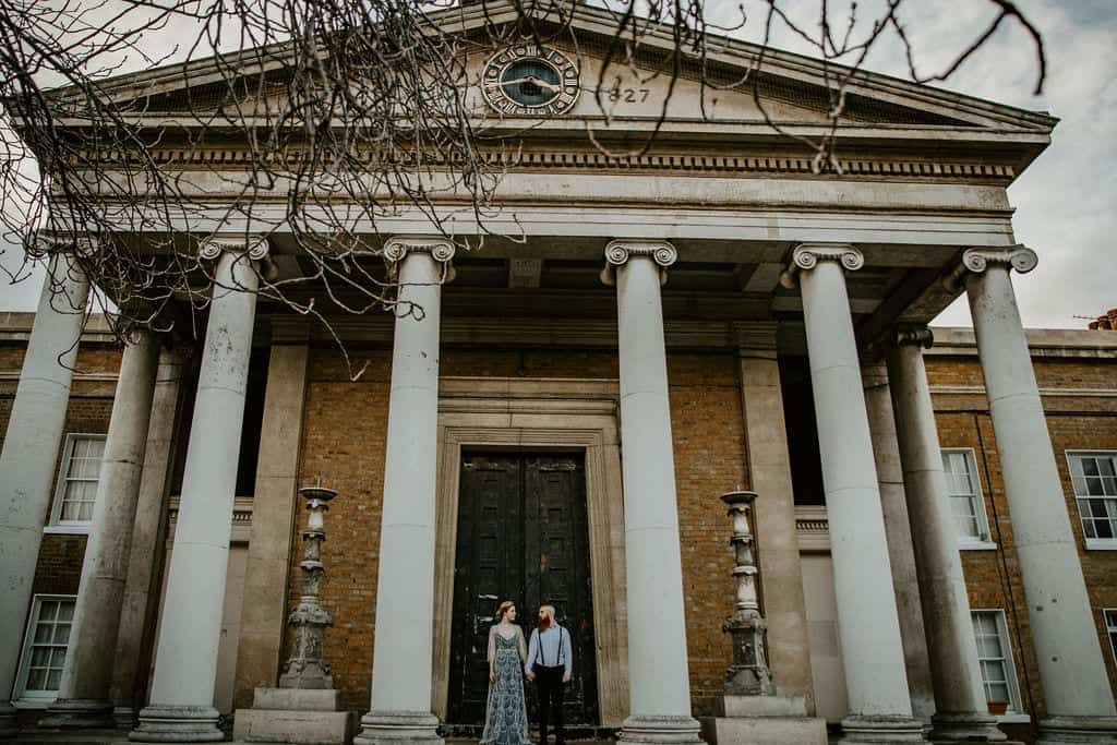 couple outside their wedding venue