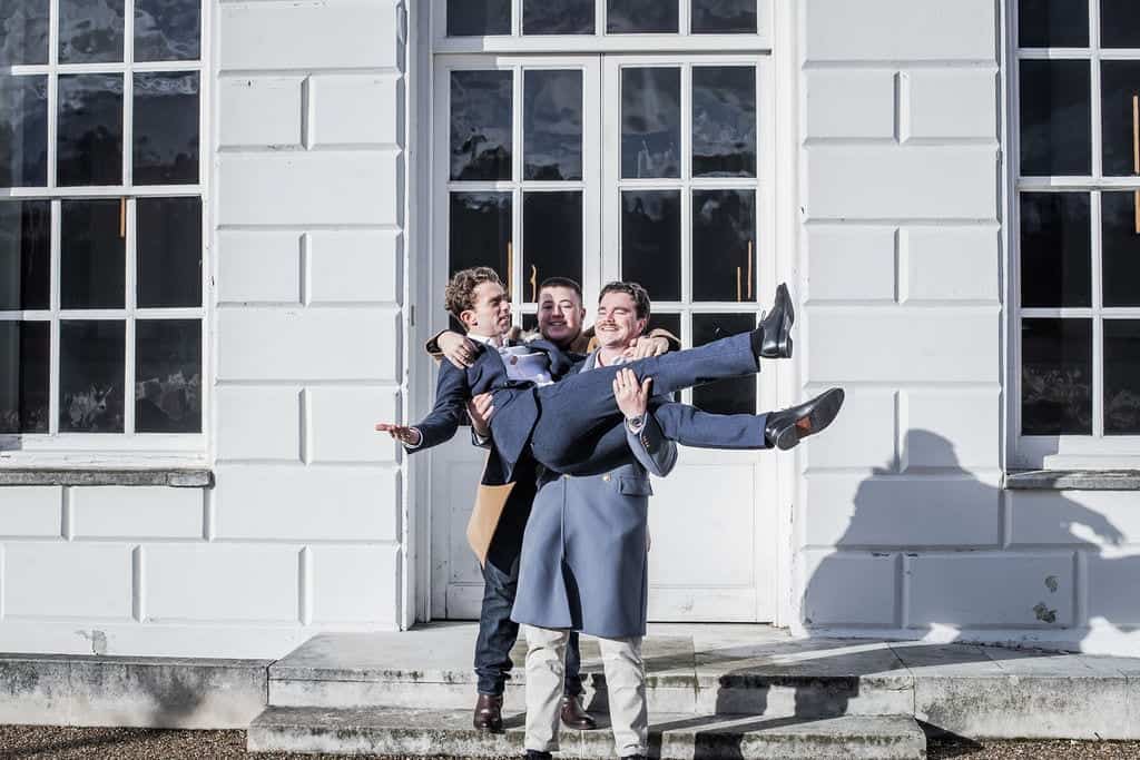 groom being picked up