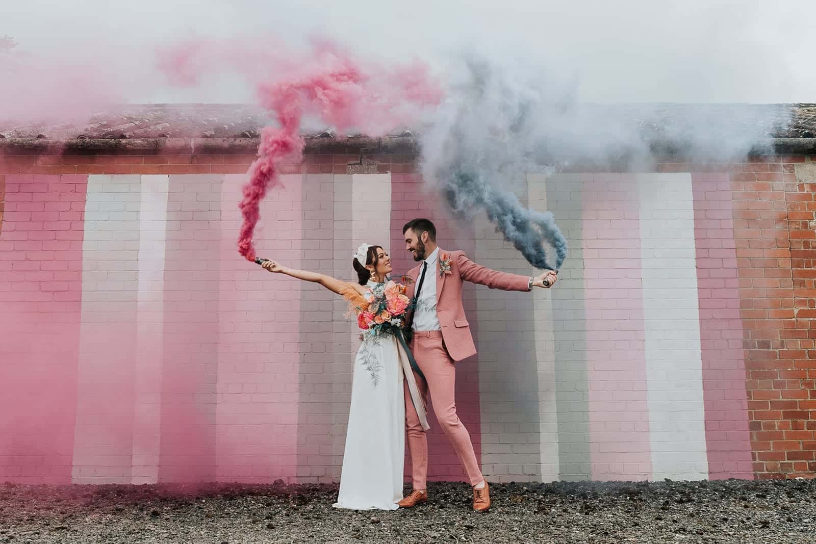 smoke bombs industrial barn