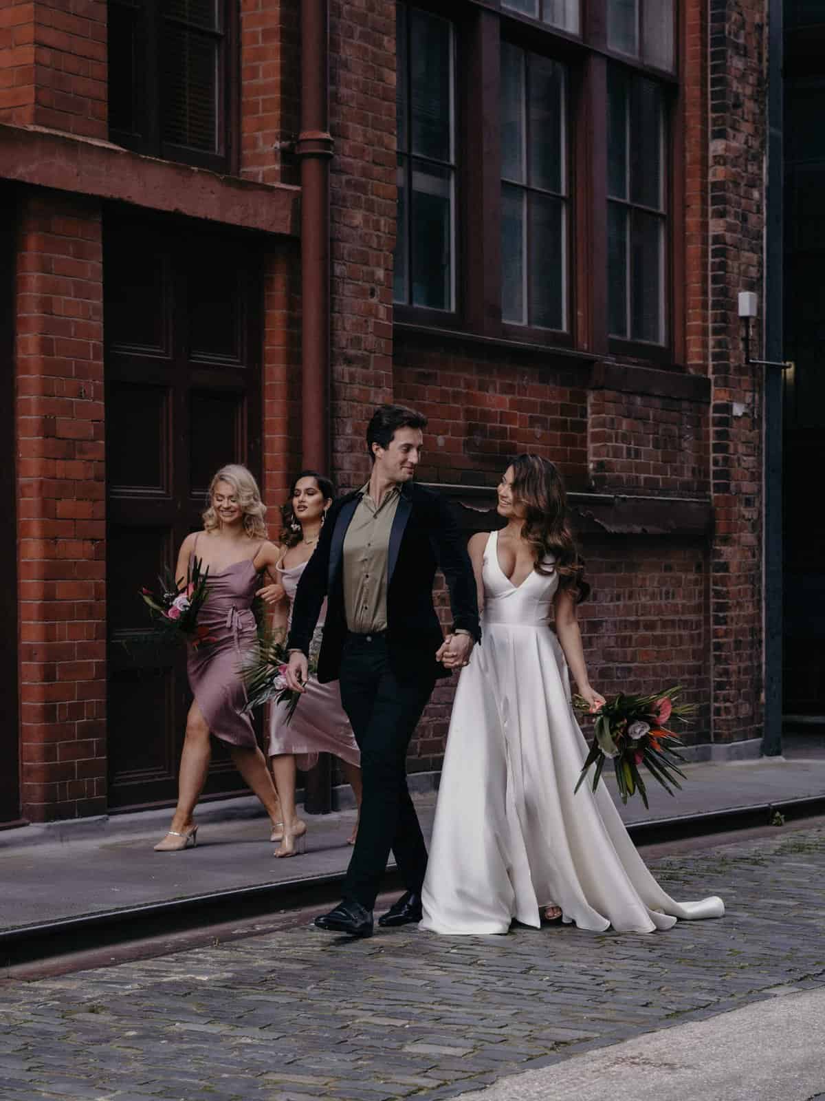 urban chic wedding party