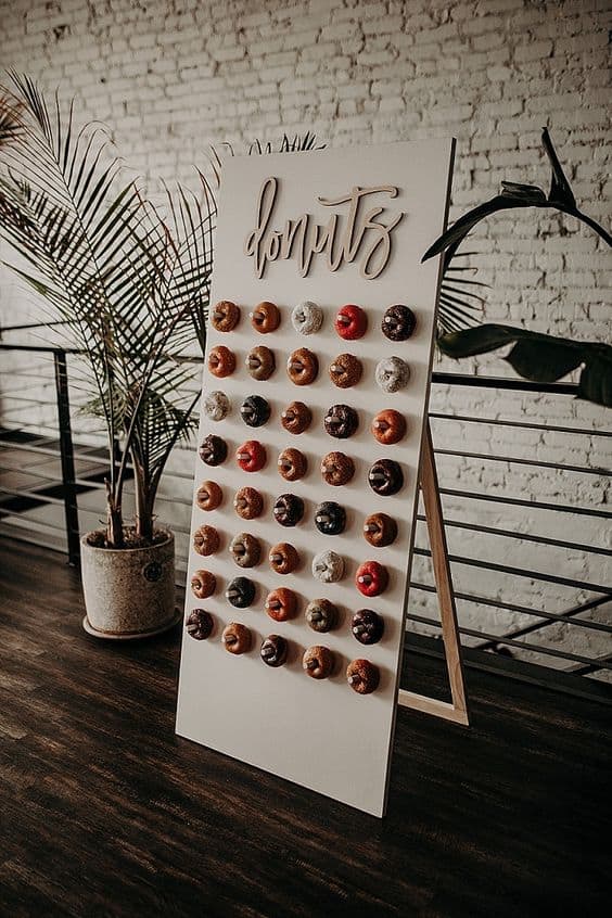 donut wall at a weding