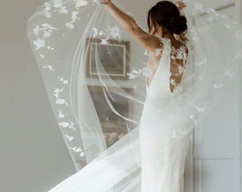floral bridal cape