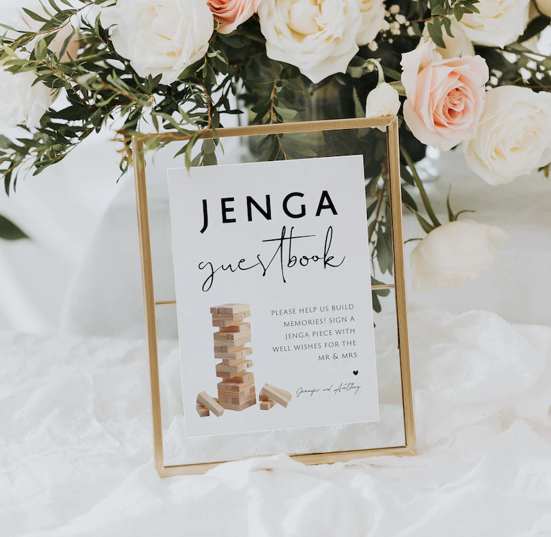 jenga alternative guest book sign