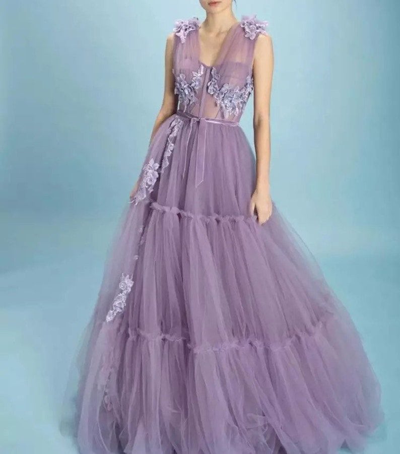 floral lavender dress