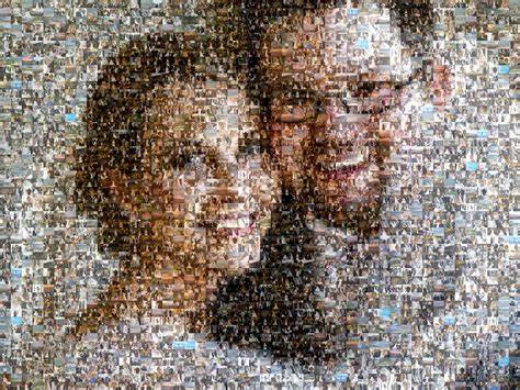 mosaic photo wall as guest book