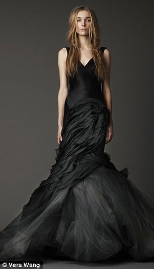 black wedding dress from vera wang