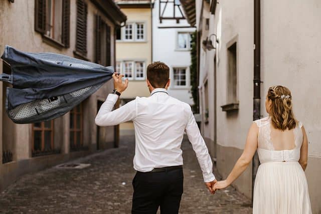 couple on city street