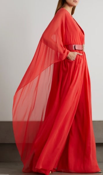 bold red cape mother of the bride jumpsuit