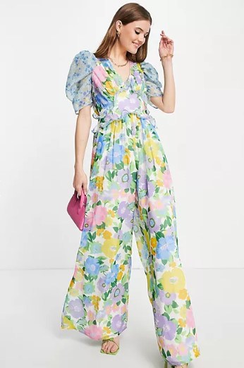 fun floral jumpsuit for mother of the bride