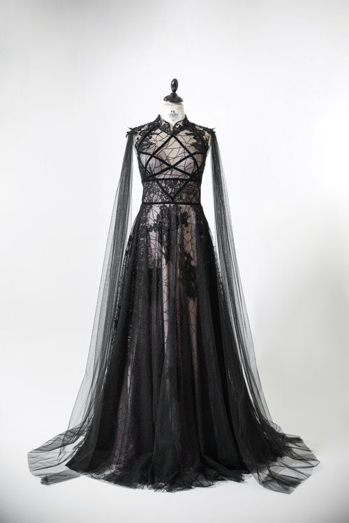 goth with pagan elements black dress