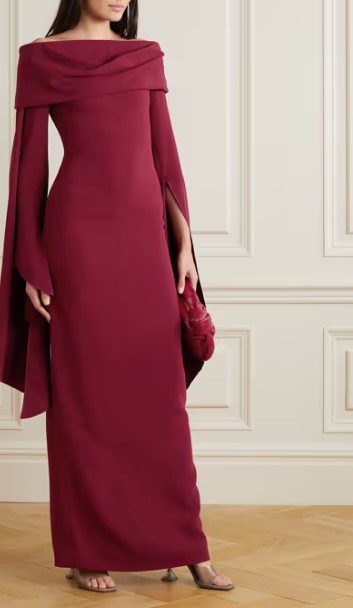 winter red mother of bride dress