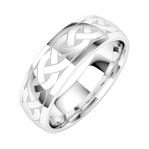 etched celtic knotted wedding ring