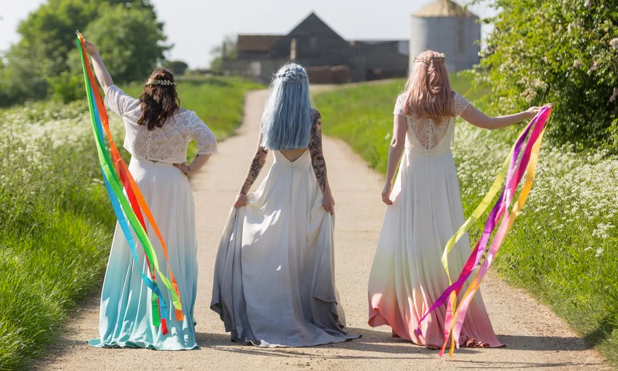 ombre bright bridesmaid