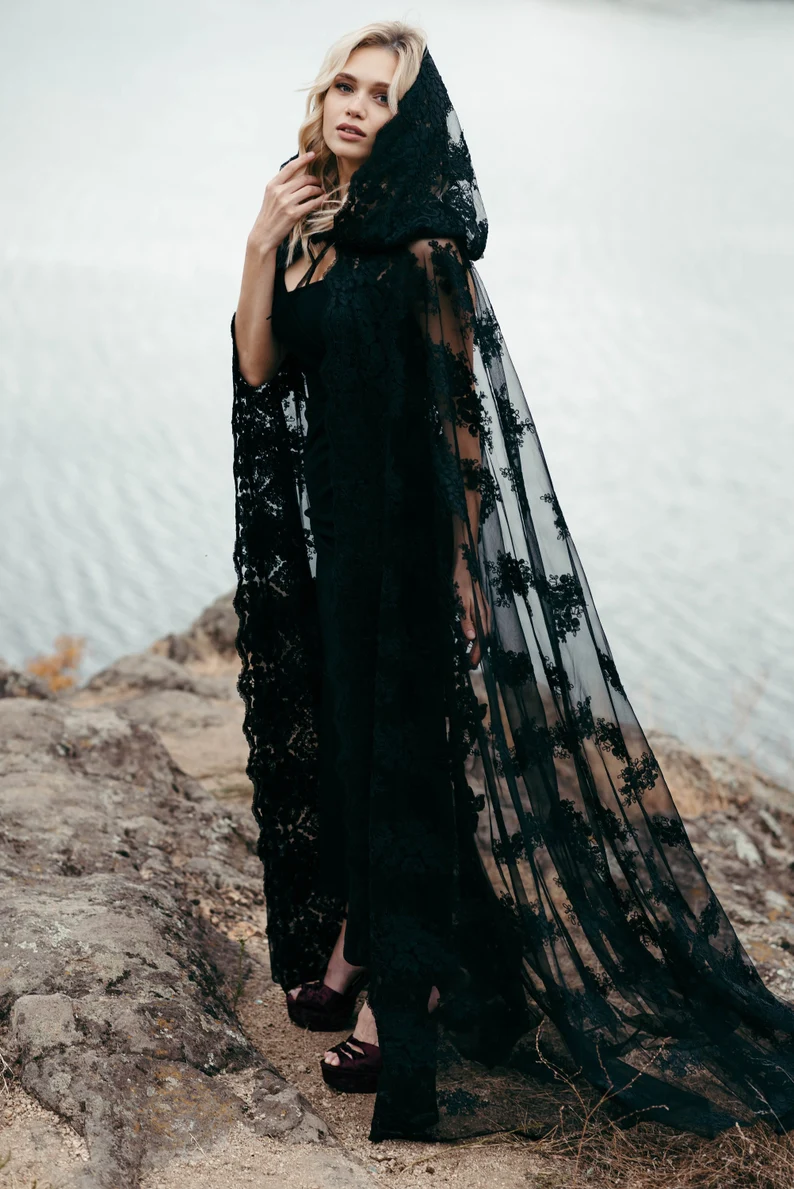 black lace cape for wedding