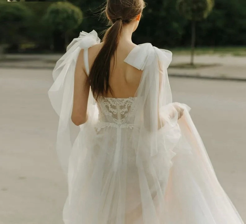 cape detachable bridal sleeves