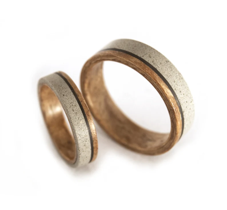 concrete wedding rings