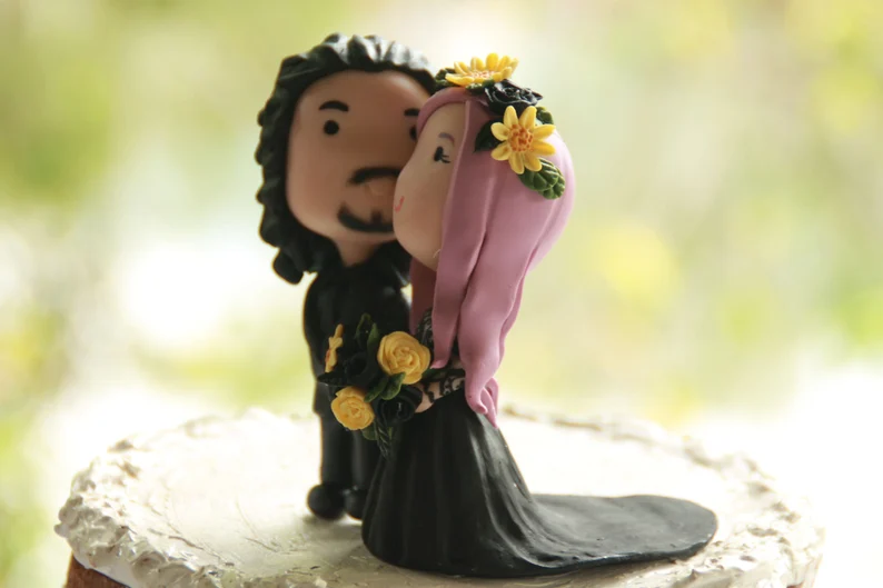 gothic couples cake toppers