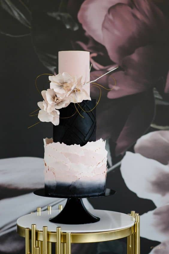 luxury black and white cake