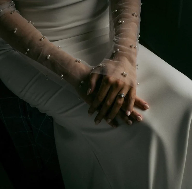 peal slip on wedding dress sleeves