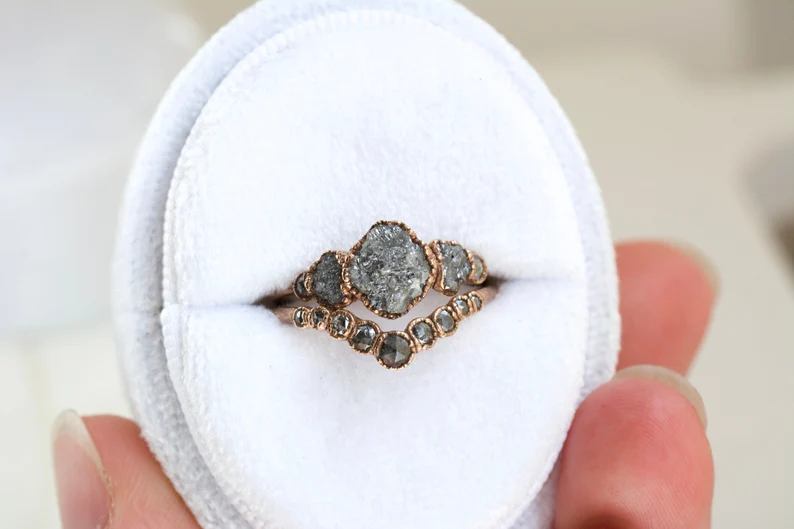 raw grey diamond ring 
