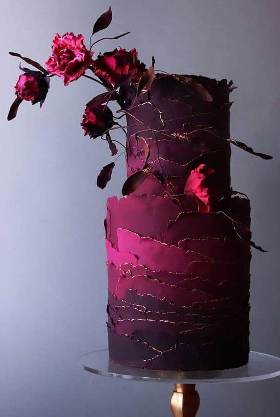 ombre red gothic cake