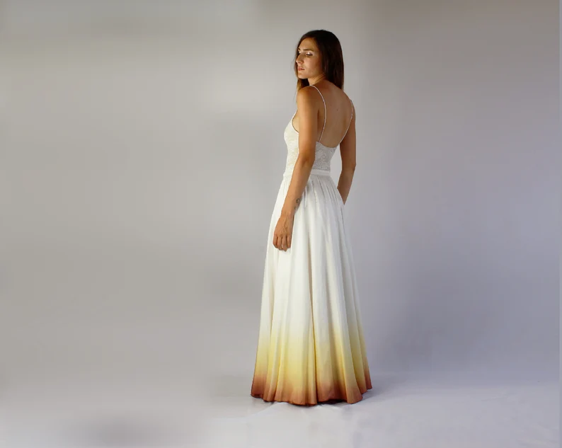 sunse ombre wedding dress