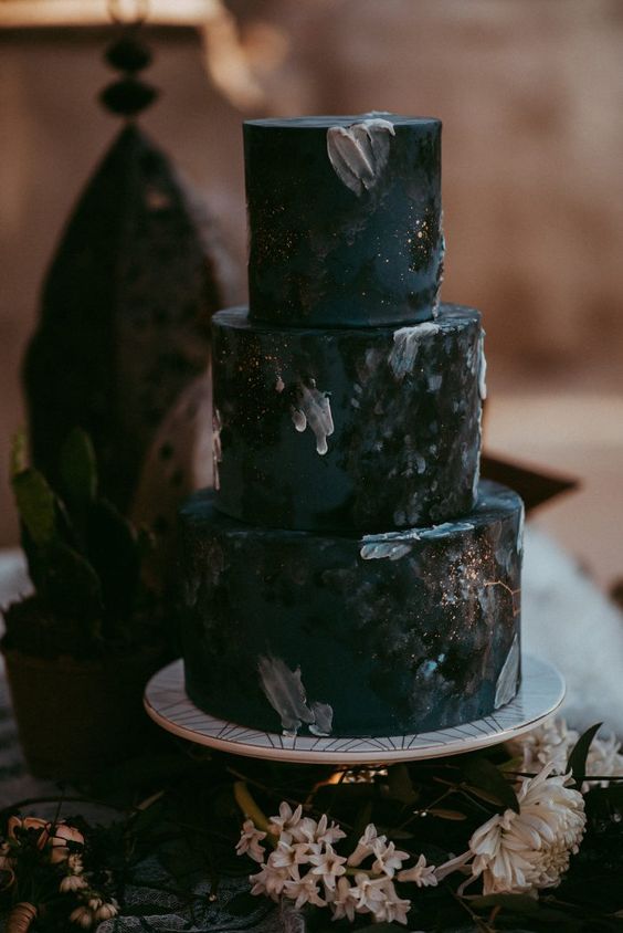 textured gothic black cake