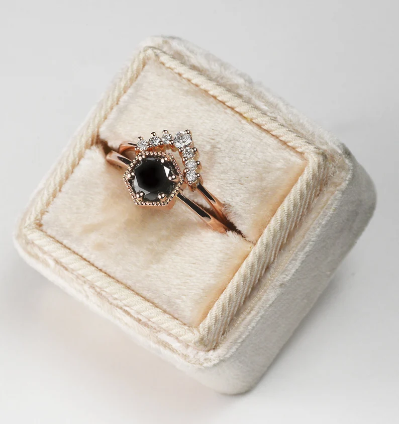 black diamond engagement ring 