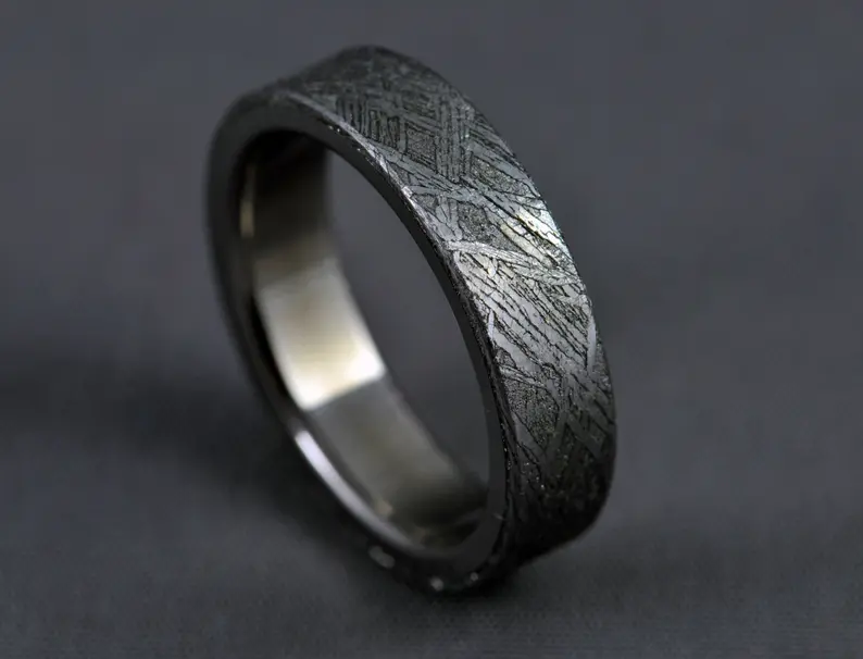 titanium black wedding ring 