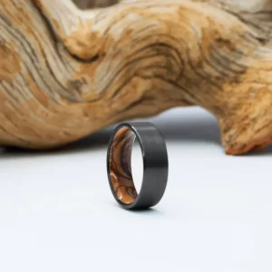 wood and zirconium ring