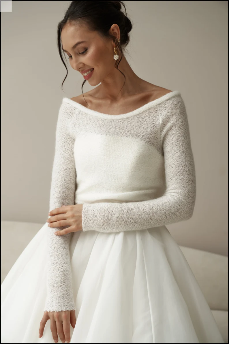 winter bridal jumper close up image knitted sweater