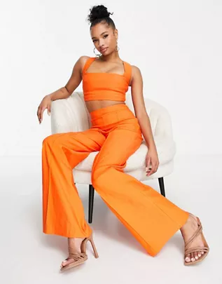 crop top and trouser two piece separates