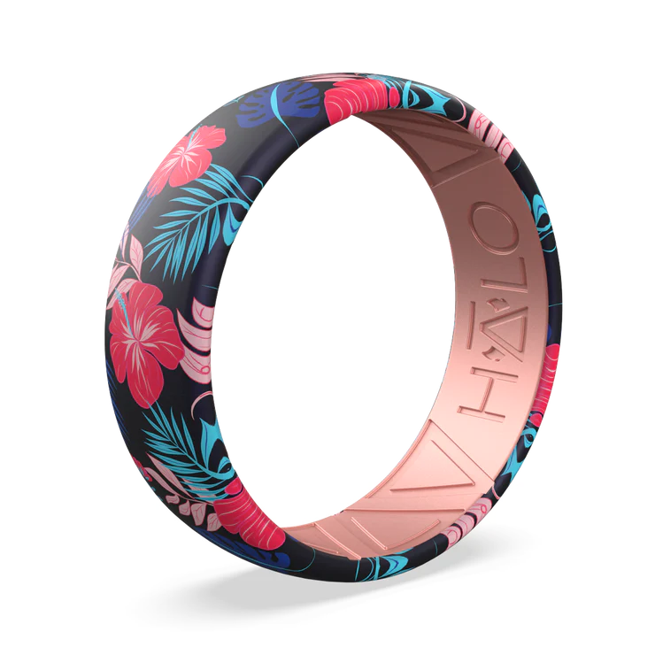 floral pattern silicone ring