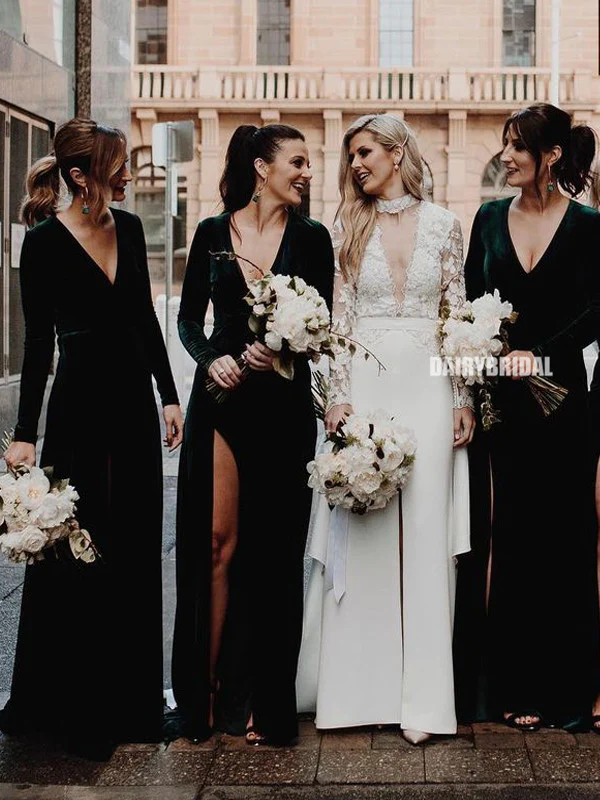 long sleeve bridesmaid dresses