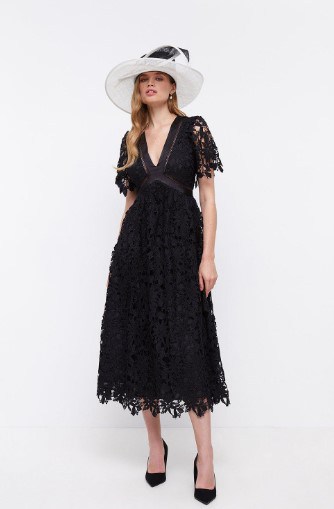 black lace mother of the bride dress