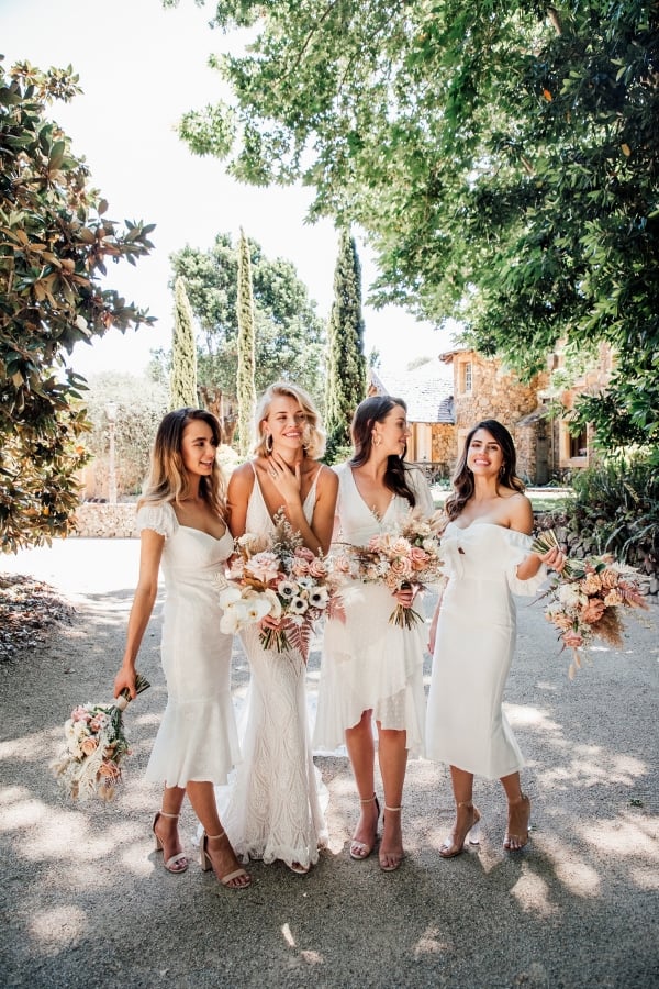 Alternative bridesmaid dresses for a nontraditional bridal party