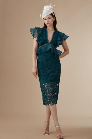 emerald green lace mother of the bride dress