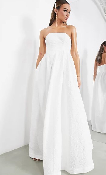 strapless bridal dress